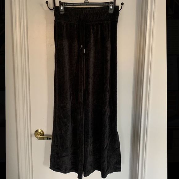 lululemon athletica Pants - Lululemon Black Velour Wide Leg Pants